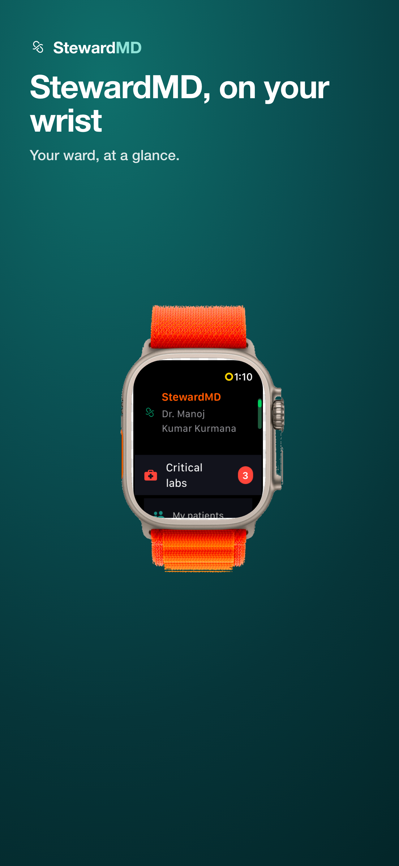 StewardMD on Apple Watch home