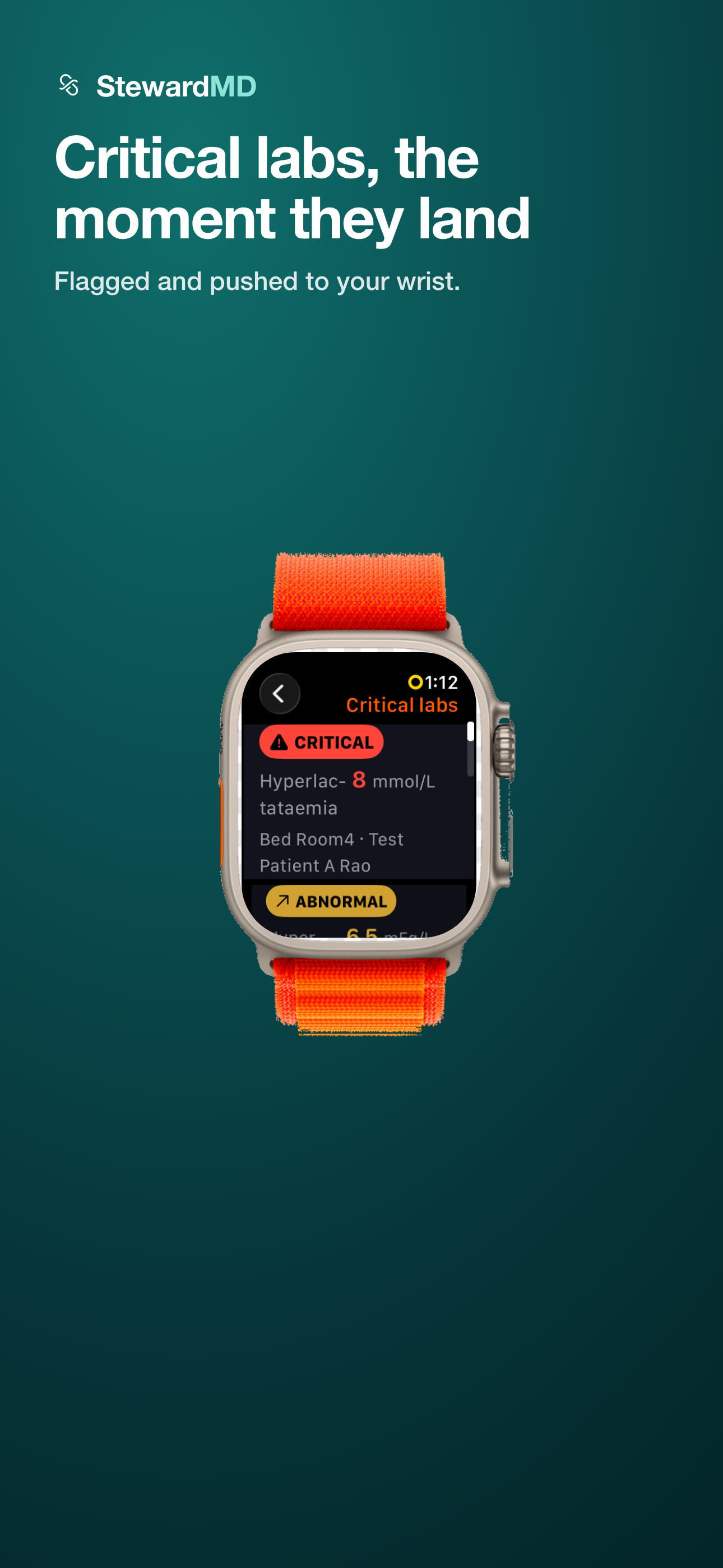 Critical labs on Apple Watch