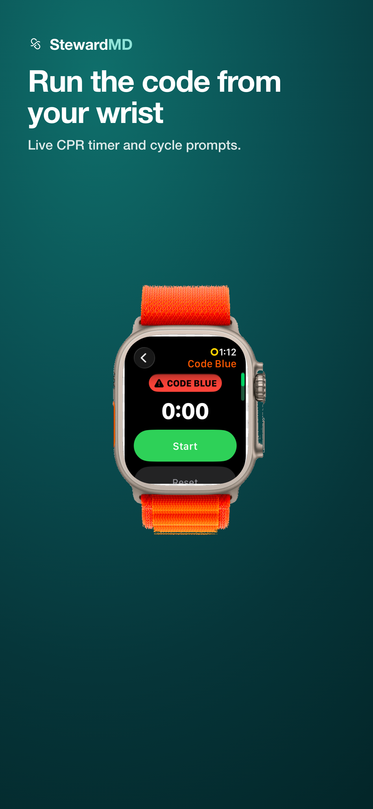 Code Blue timer on Apple Watch