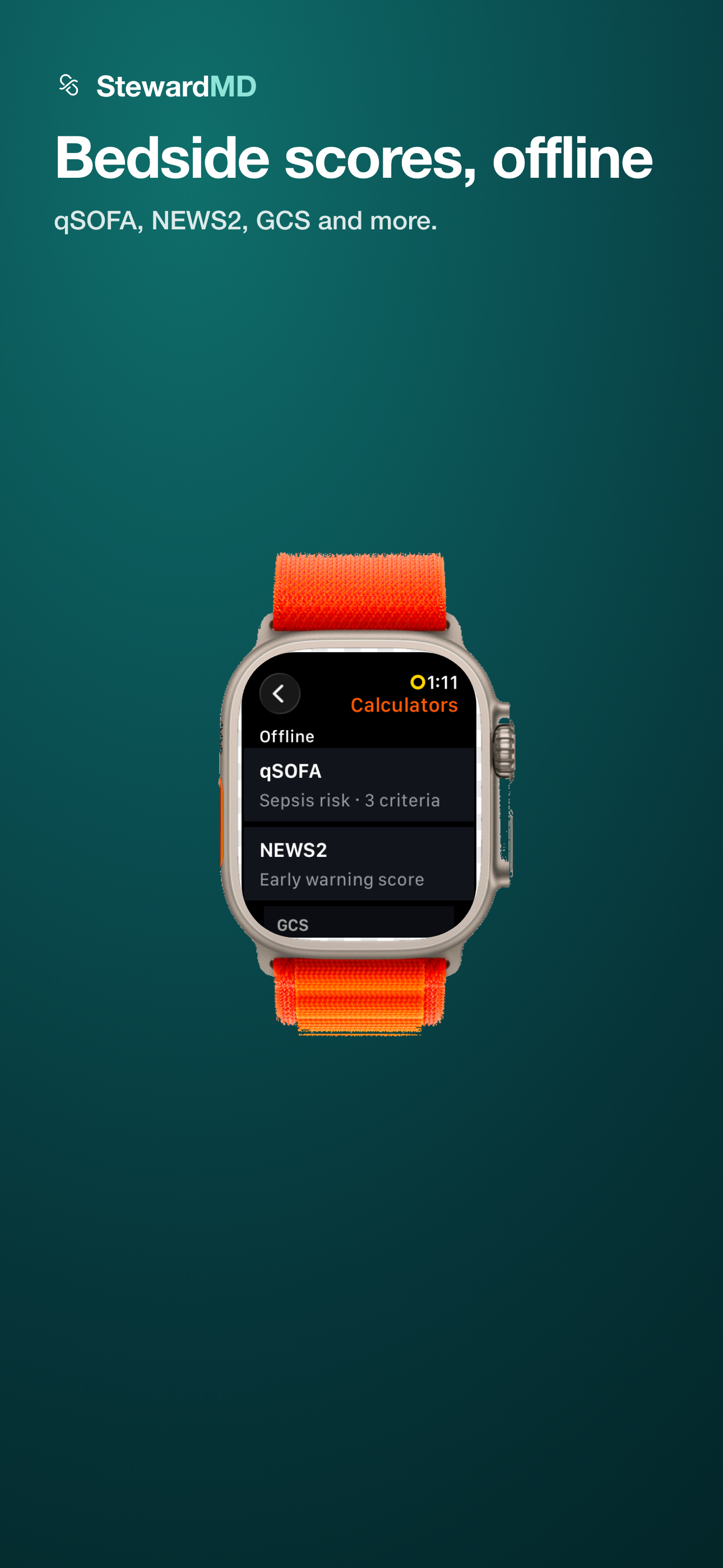 Bedside scores on Apple Watch