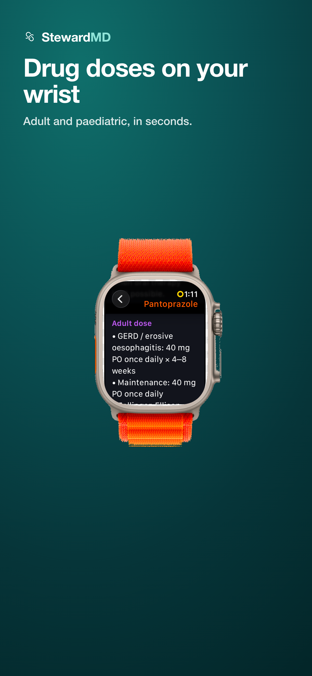 Drug doses on Apple Watch